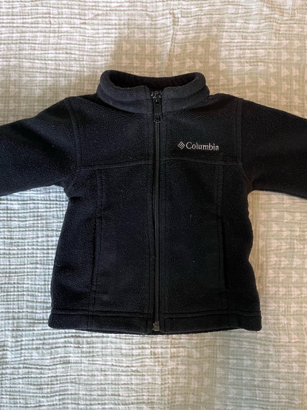 Columbia Kids Black Full-Zip Fleece Jacket with Logo